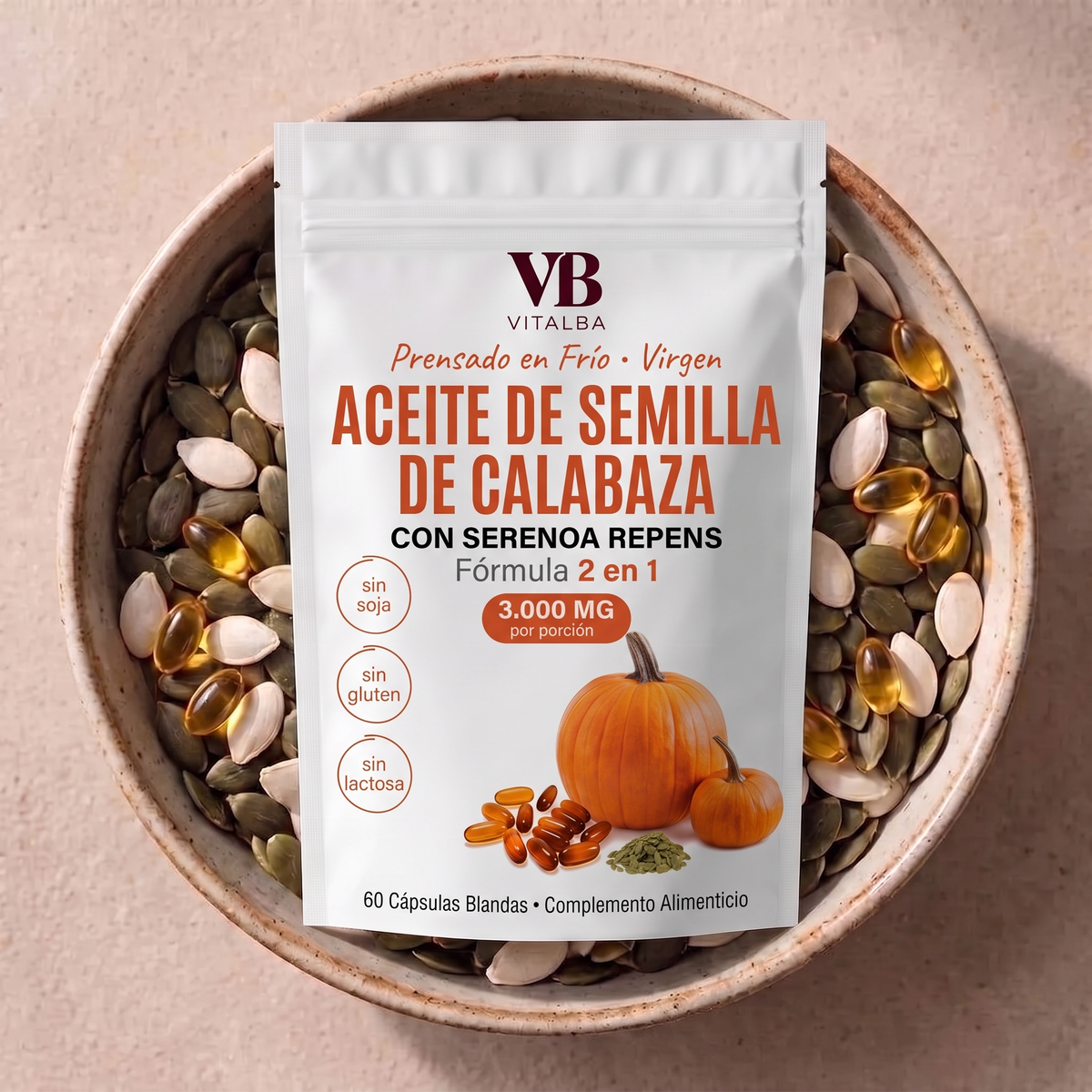 Aceite de Semillas de Calabaza Cápsulas Blandas
